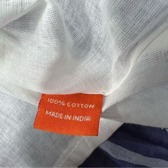 Oliphant Tiered Striped Tassel Tie Neck Maxi Dress Blue Size XS - Picture 12 of 12